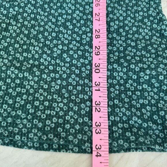American Eagle Floral Long-Sleeve Mini Dress Green/Teal size S cotton - Picture 8 of 8
